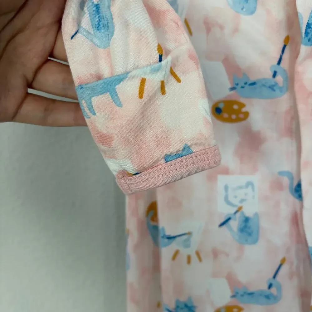 Magnetic Me Arts & Cats Modal Footie Pajama (0-3m)